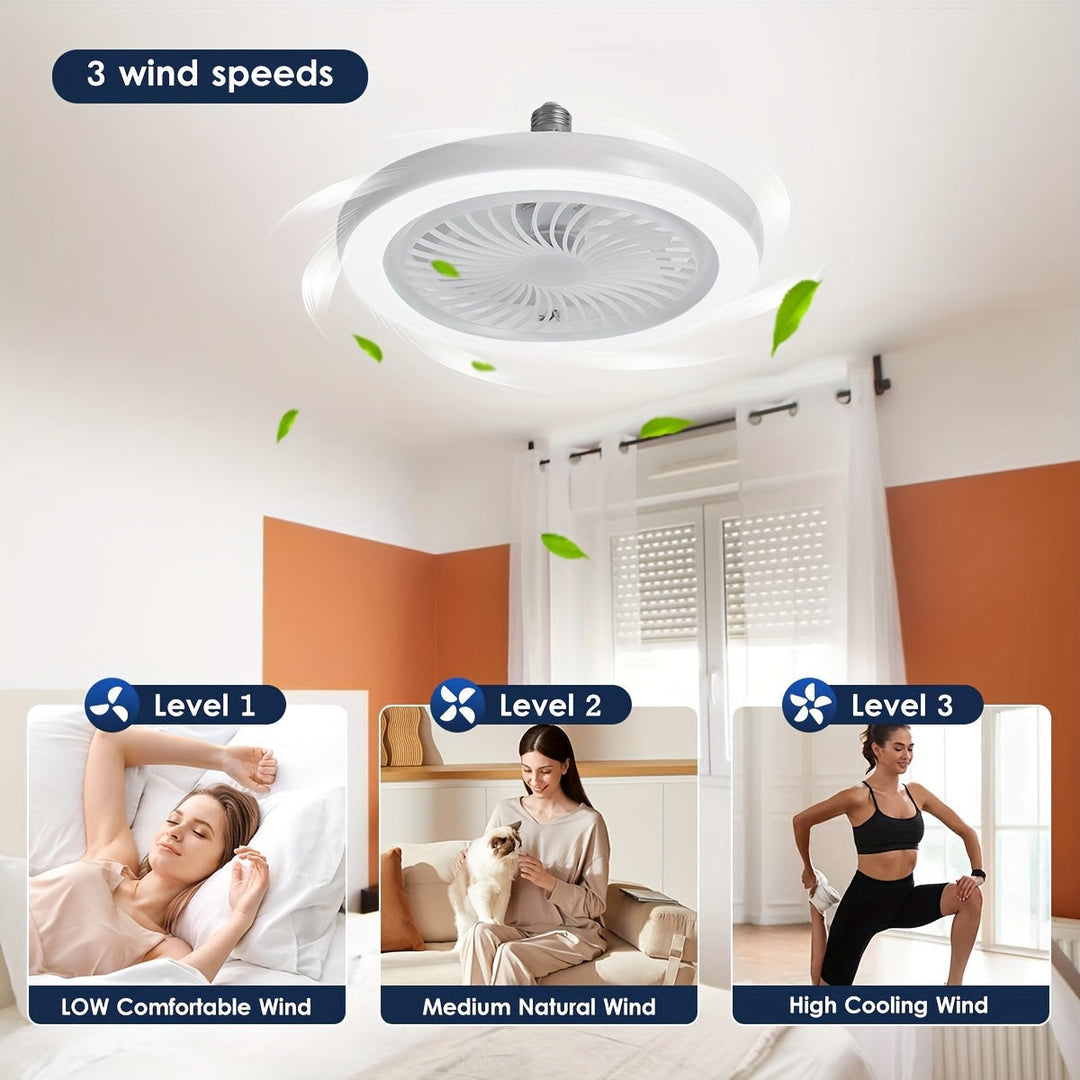 Schlanke LED-Deckenventilatorleuchte – Dimmbar und Leise