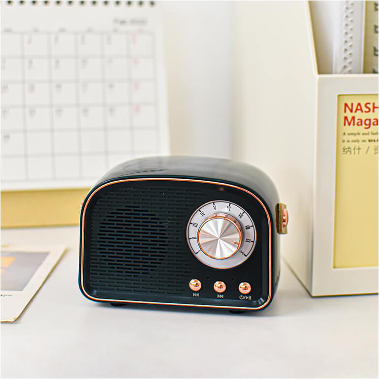 Vintage-Bluetooth-Lautsprecher mit FM-Radio – RetroVibe