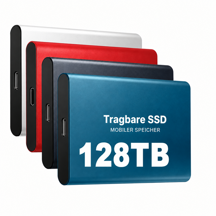 Externe 128‑TB‑SSD – kompakt, schnell und tragbar