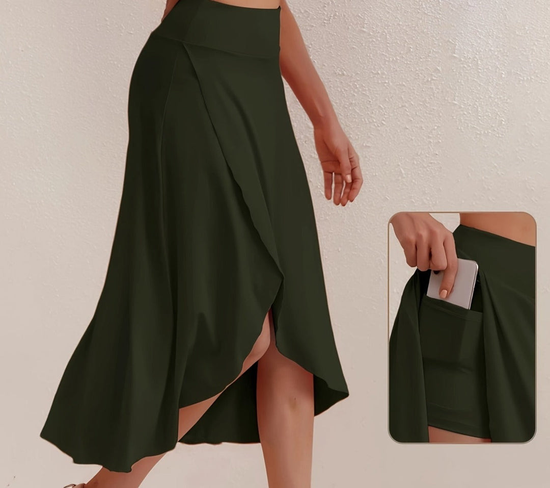 Sportlicher Rock mit hoher Taille und asymmetrischem Schnitt - Alexia
