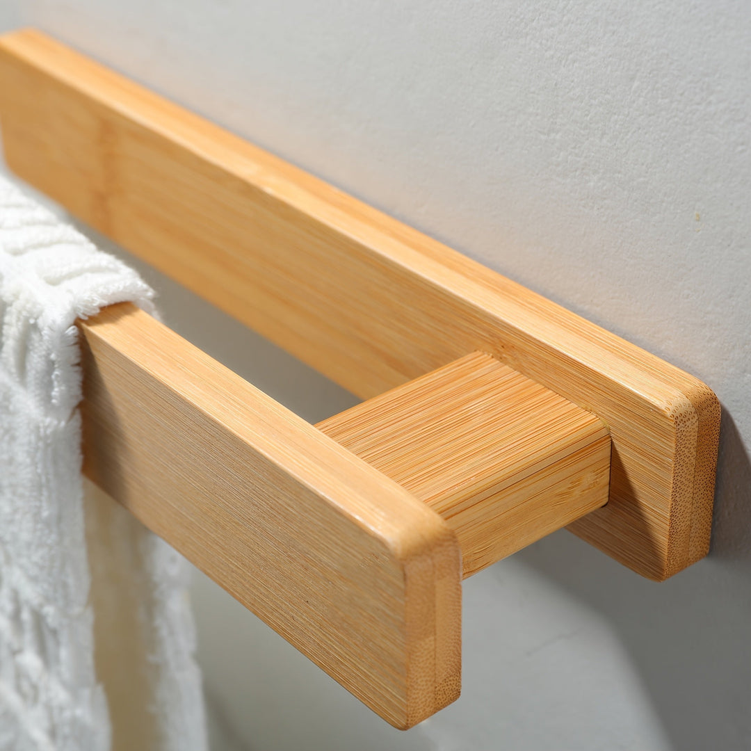 Moderner Handtuchhalter aus Holz – Elegante Wandmontage ohne Werkzeug