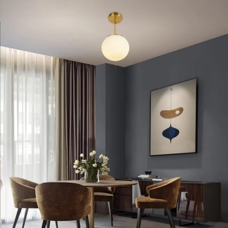 Valentina Moderne LED-Deckenleuchte, Kugel, Gold, Schlafzimmer/Wohnzimmer