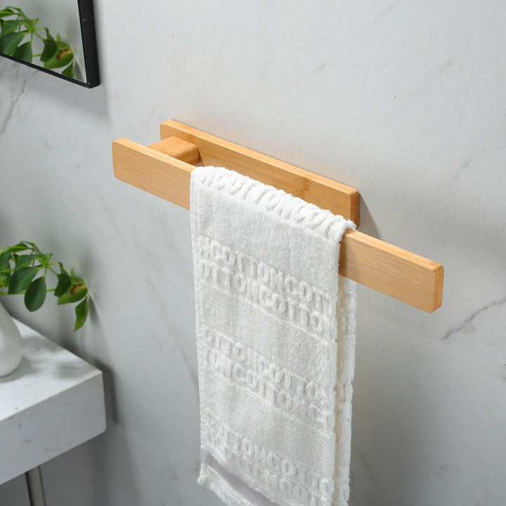 Moderner Handtuchhalter aus Holz – Elegante Wandmontage ohne Werkzeug