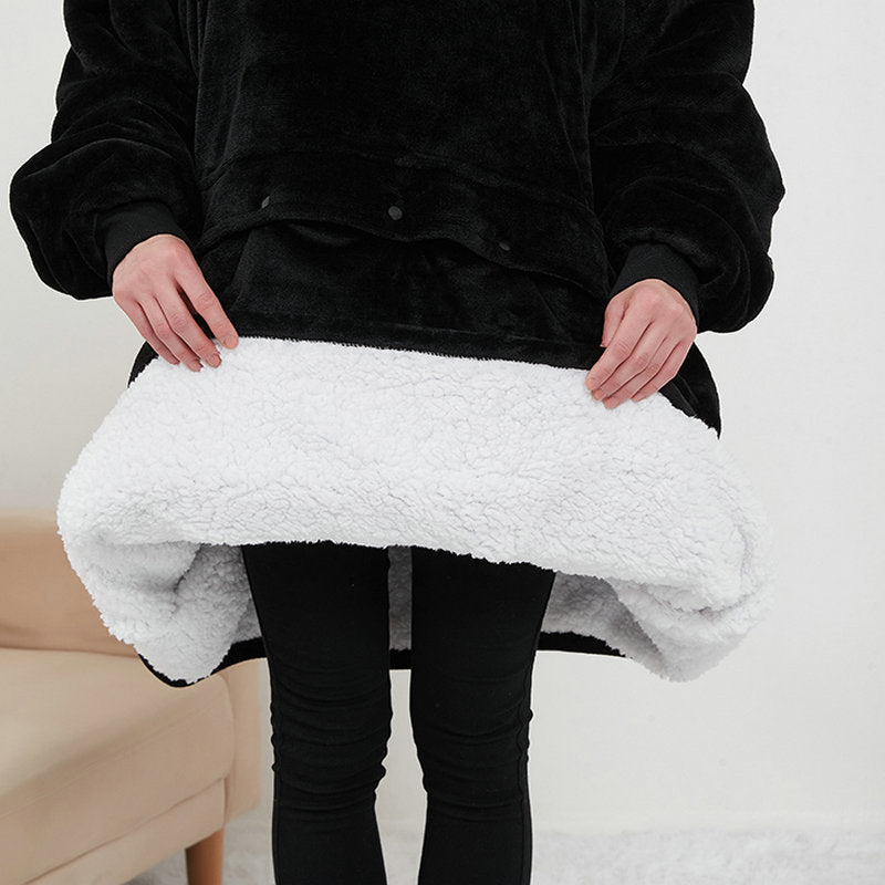Beheizte Oversize-Hoodie-Decke aus Sherpa mit 3 Stufen