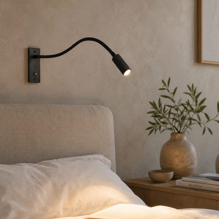 Flexible Schwanenhals-Wandlampe – Verstellbare moderne Leselampe für Bett und Sofa