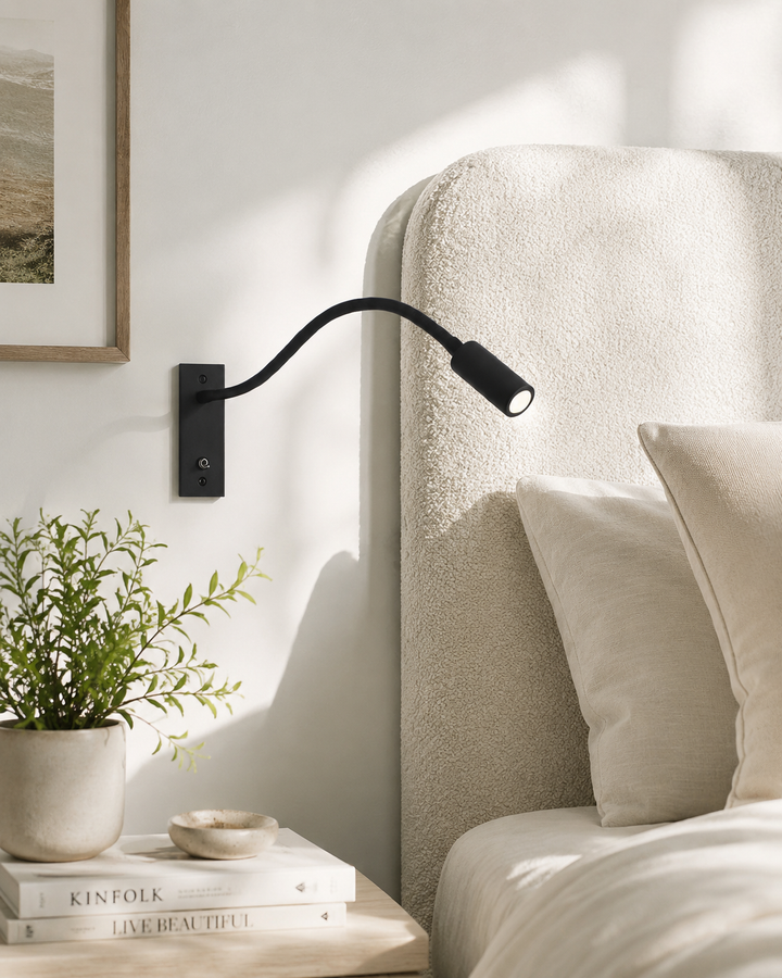 Flexible Schwanenhals-Wandlampe – Verstellbare moderne Leselampe für Bett und Sofa
