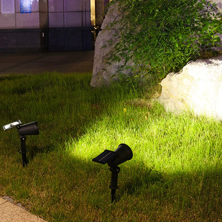 LED-Gartenlampe mit Solar-Flutlicht und Dämmerungssensor
