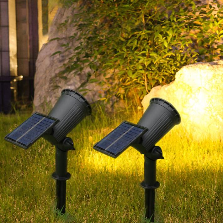 LED-Gartenlampe mit Solar-Flutlicht und Dämmerungssensor