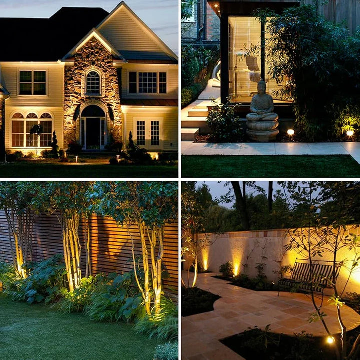 LED-Gartenlampe mit Solar-Flutlicht und Dämmerungssensor