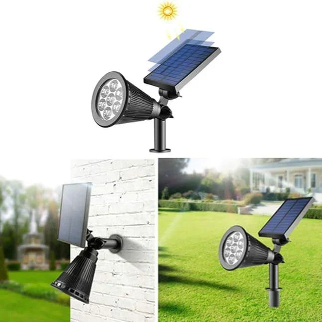 LED-Gartenlampe mit Solar-Flutlicht und Dämmerungssensor
