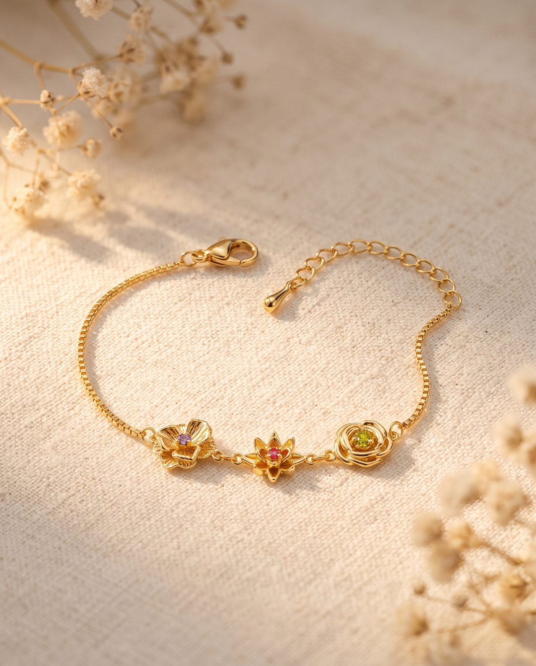 Geburtsblumen-Armband - Eine Blume pro Kind