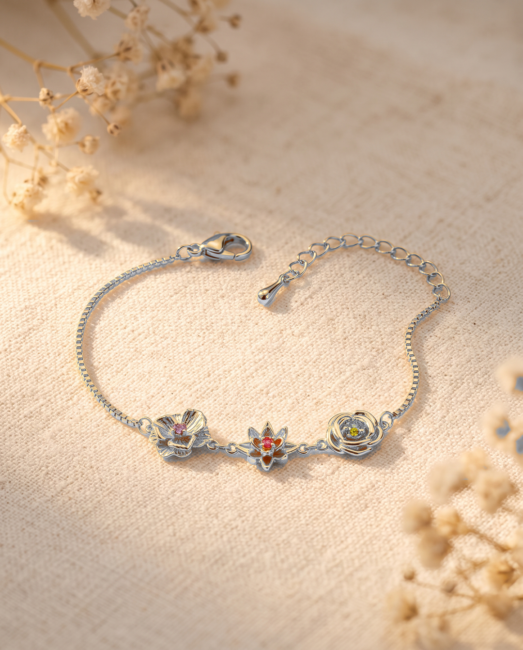 Geburtsblumen-Armband - Eine Blume pro Kind