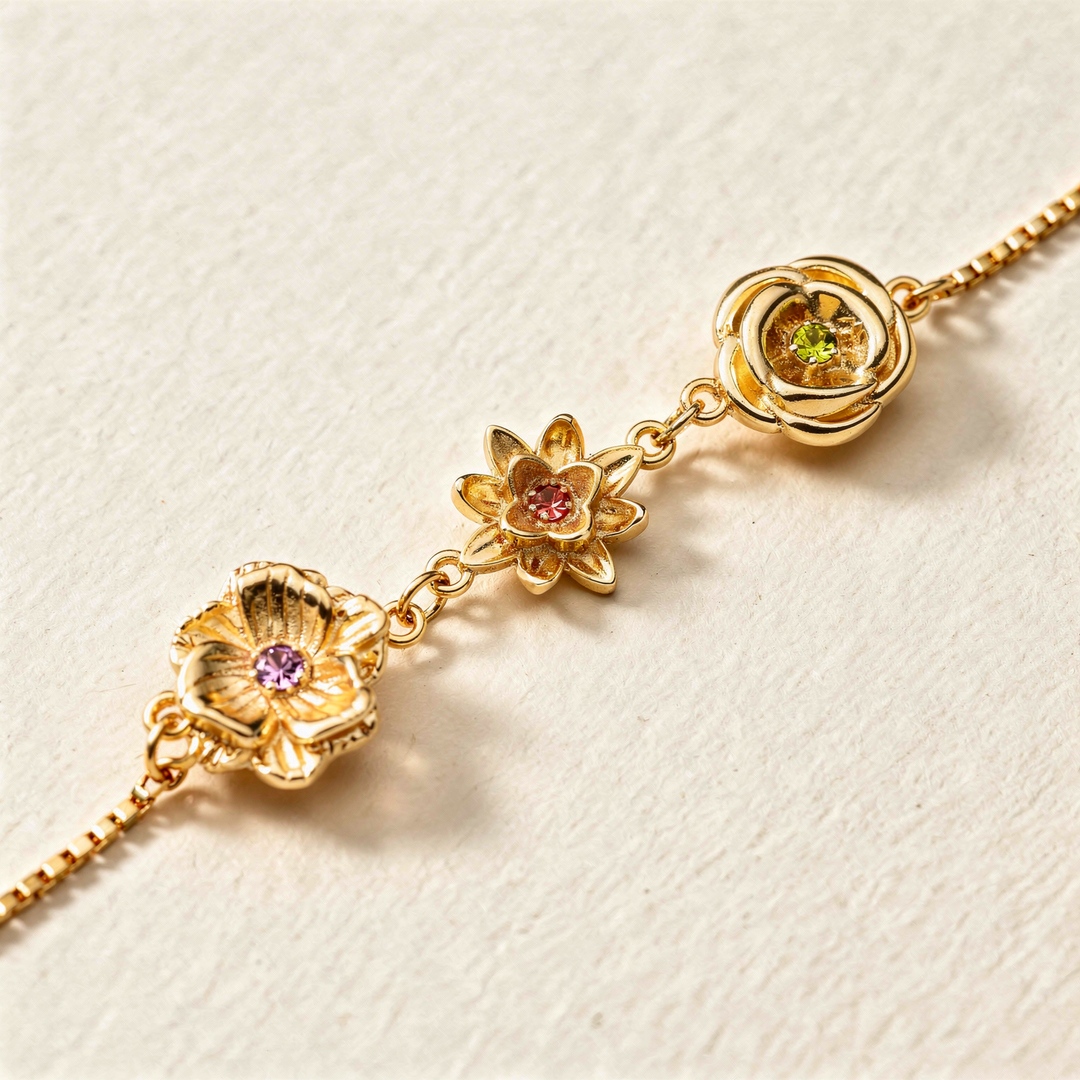 Geburtsblumen-Armband - Eine Blume pro Kind