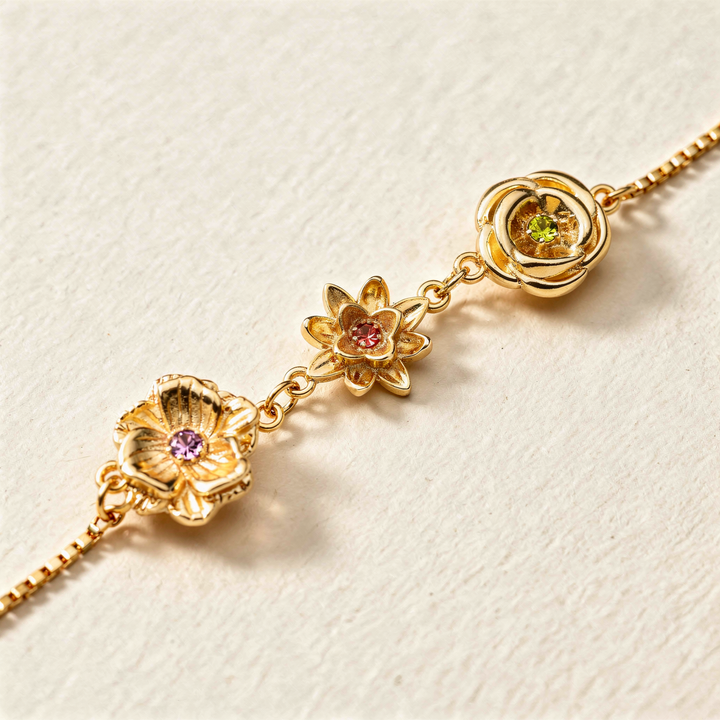 Geburtsblumen-Armband - Eine Blume pro Kind