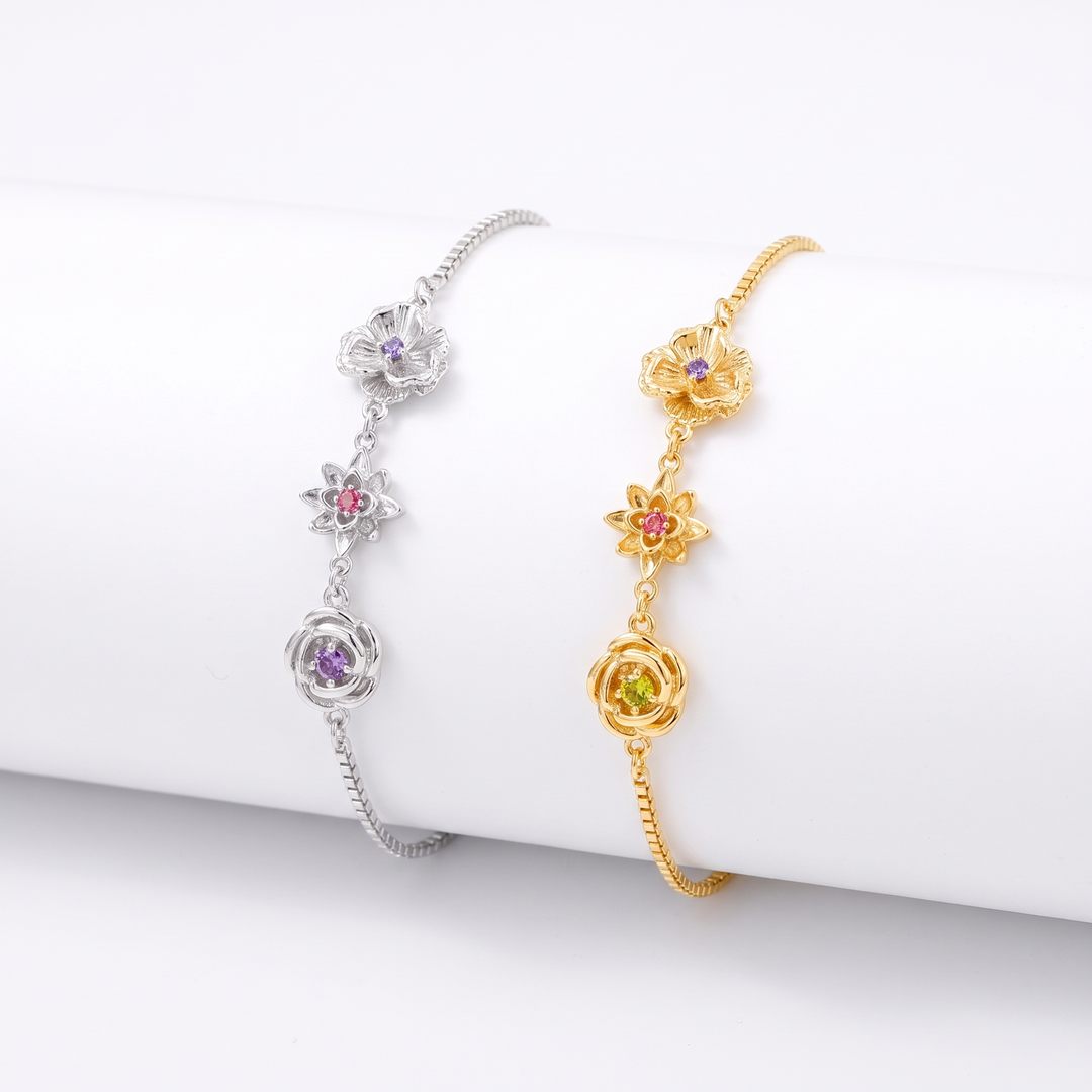 Geburtsblumen-Armband - Eine Blume pro Kind