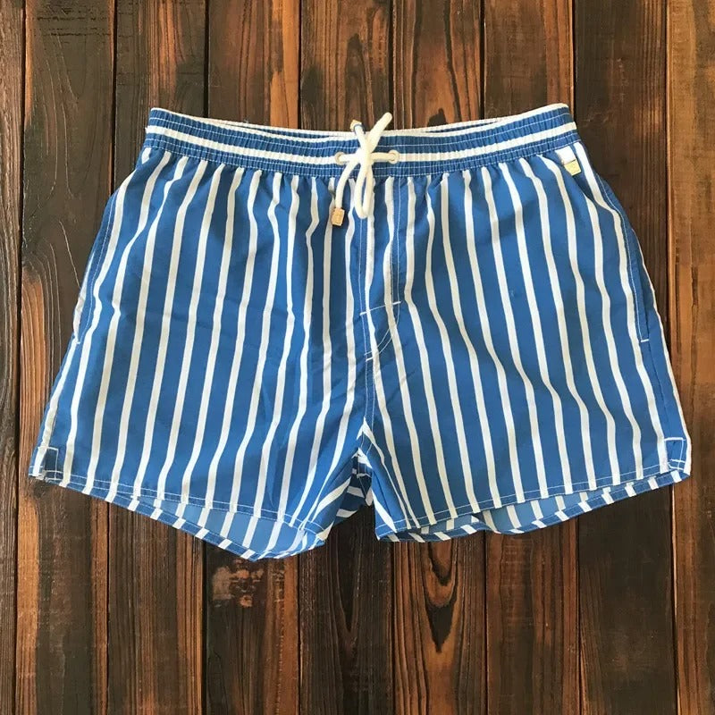 Gestreifte Herren-Shorts mit elastischem Bund – Matteo