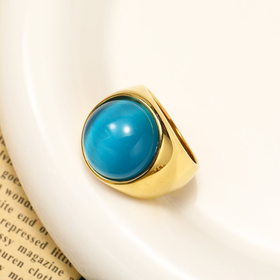 Ring mit Großem Katzenauge-Stein – Liora
