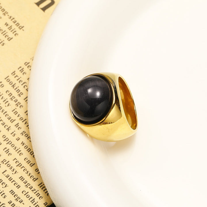 Ring mit Großem Katzenauge-Stein – Liora
