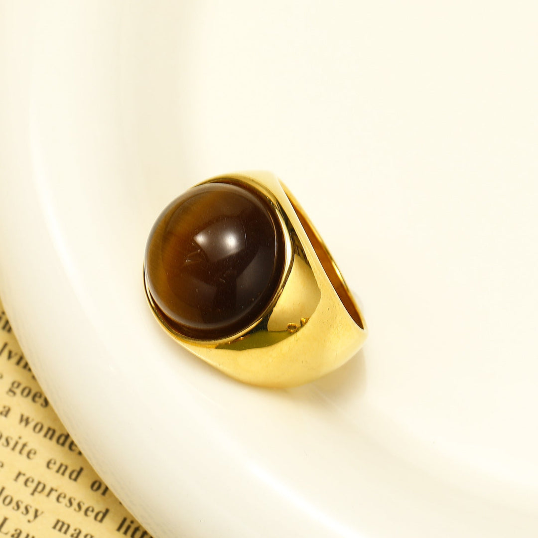 Ring mit Großem Katzenauge-Stein – Liora