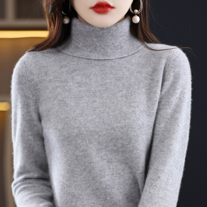 Damen‑Rollkragenpullover aus 100 % Kaschmir – weich, normale Passform