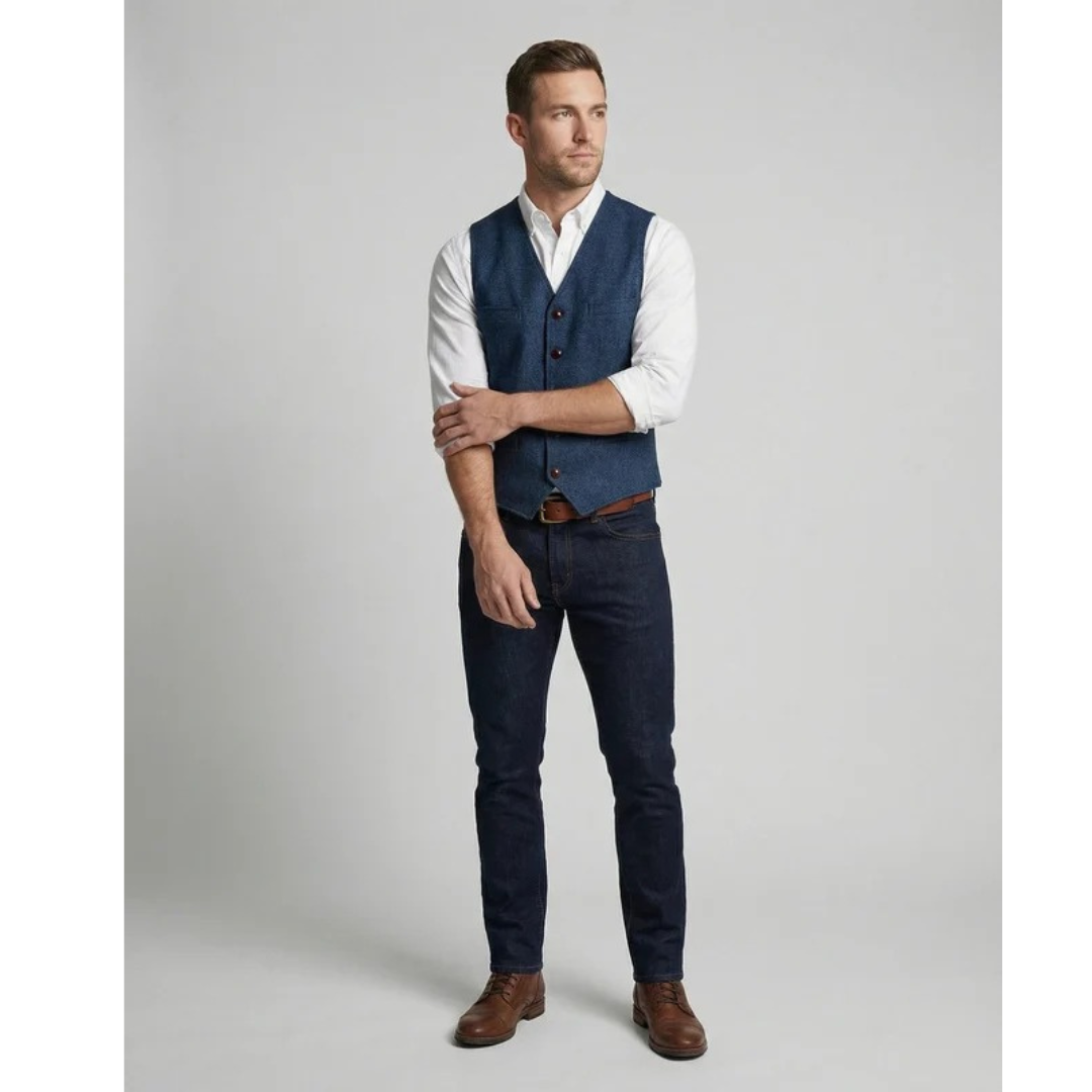 Elegante traditionelle Herrenweste mit Knöpfen