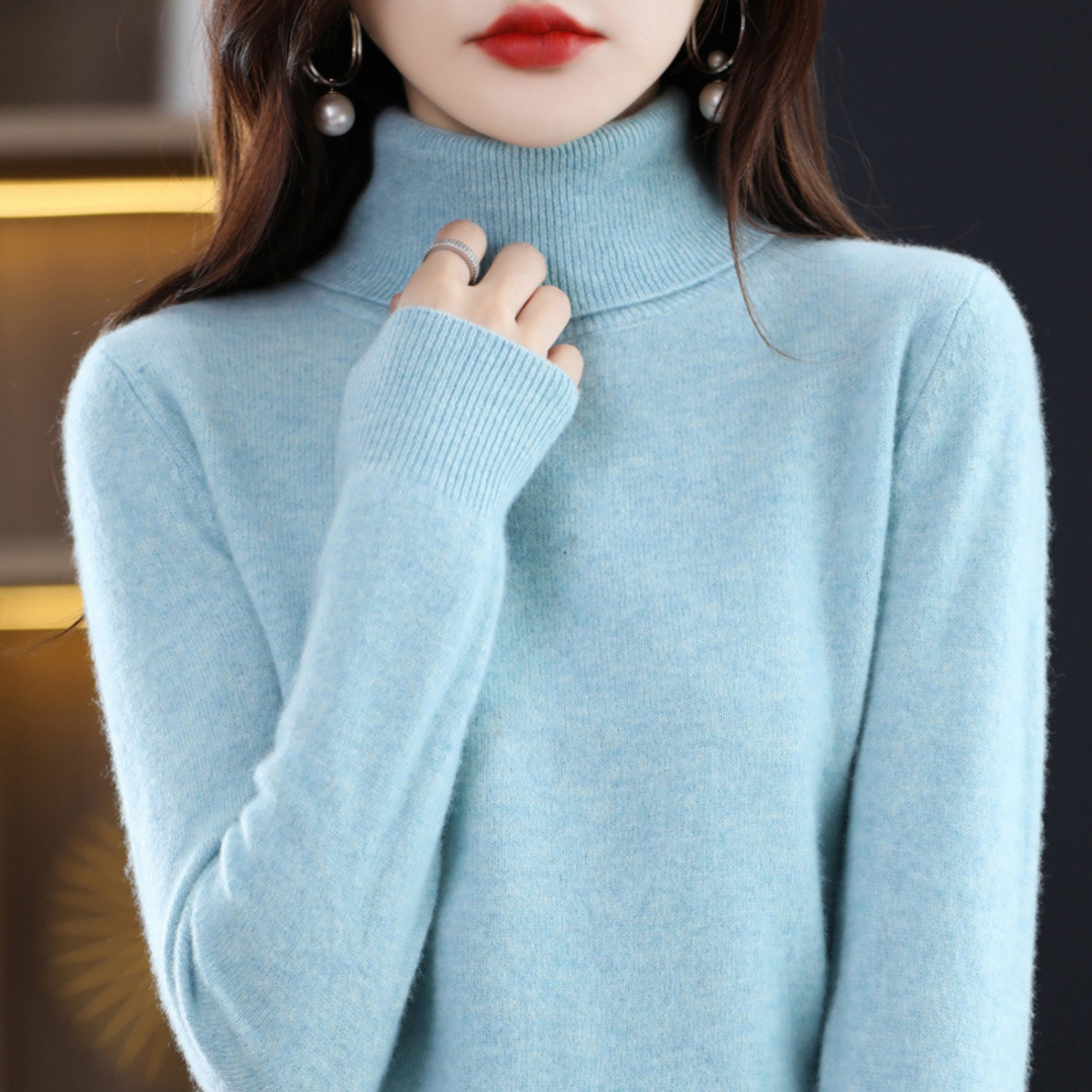 Damen‑Rollkragenpullover aus 100 % Kaschmir – weich, normale Passform