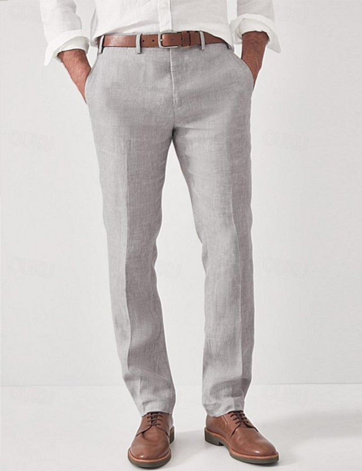 Herren-Leinenhose mit Gürtelschlaufen