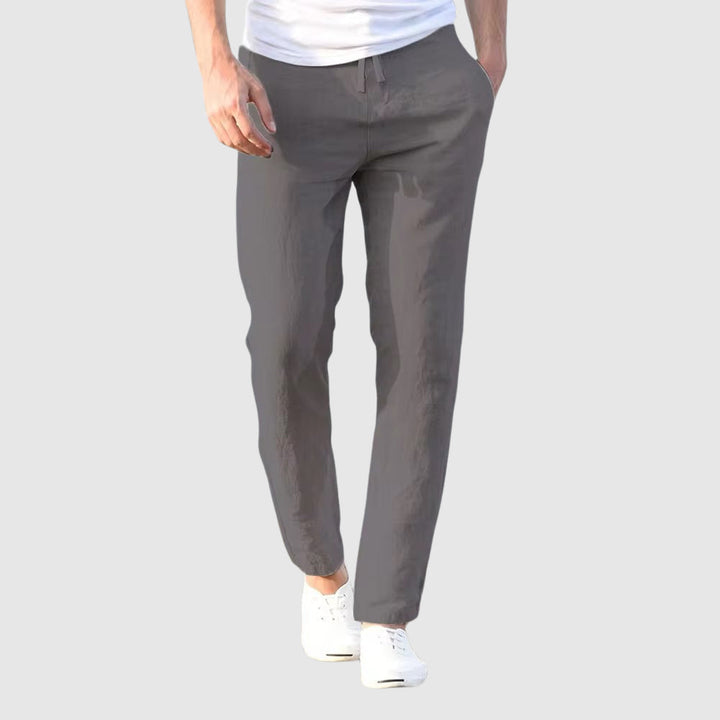 Herren-Leinenhose mit Kordelzugbund