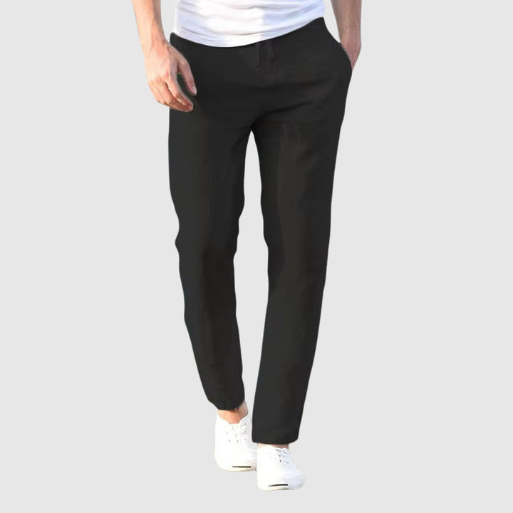 Herren-Leinenhose mit Kordelzugbund