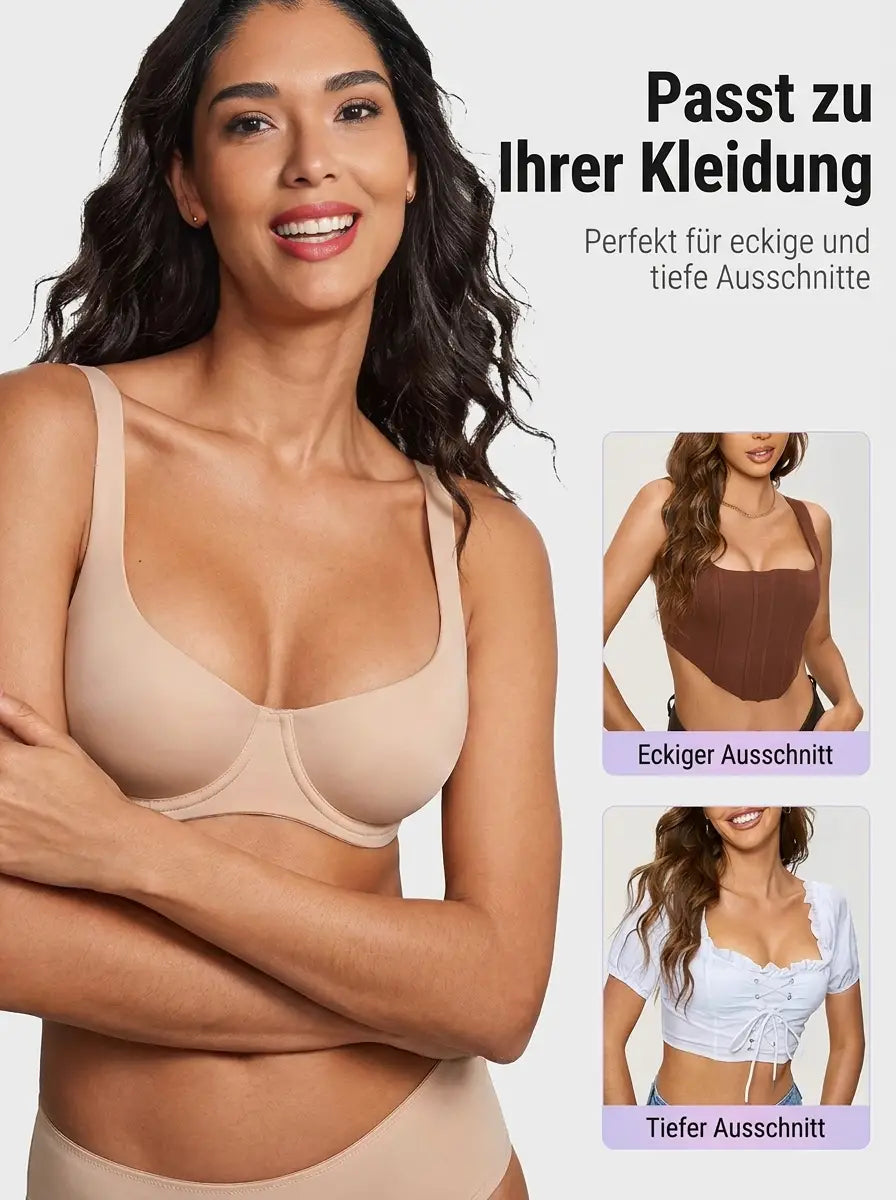 Nahtloser Balconette-BH mit doppellagigen Cups, hebt und formt ohne Polsterung