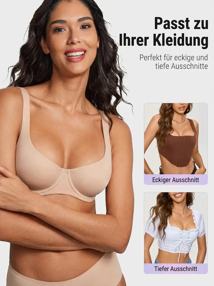 Nahtloser Balconette-BH mit doppellagigen Cups, hebt und formt ohne Polsterung