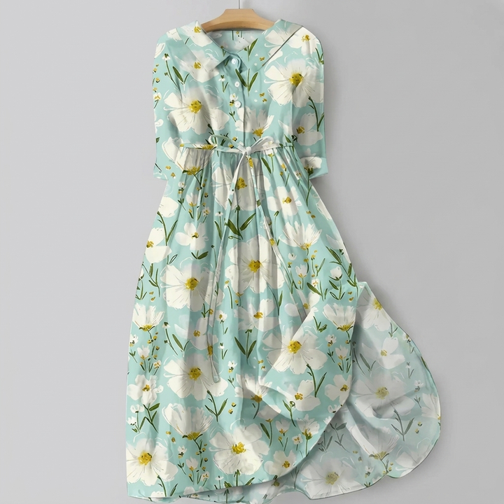 Blumiges Bohemian Maxi Shirt Kleid