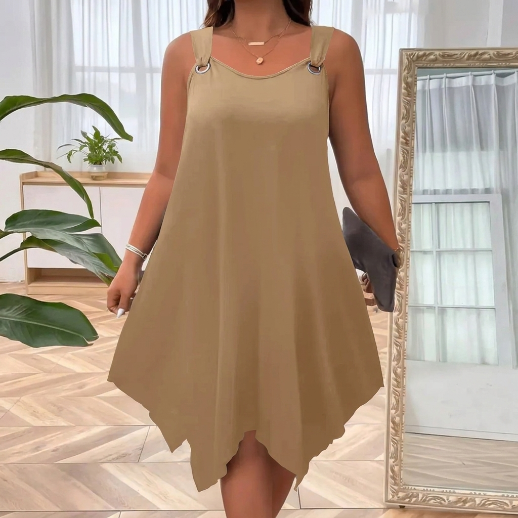 Ärmelloses Kleid mit Halstuchsaum für Frauen