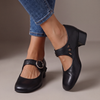 Riemchen-Pumps mit Schnalle und gepolsterter Innensohle
