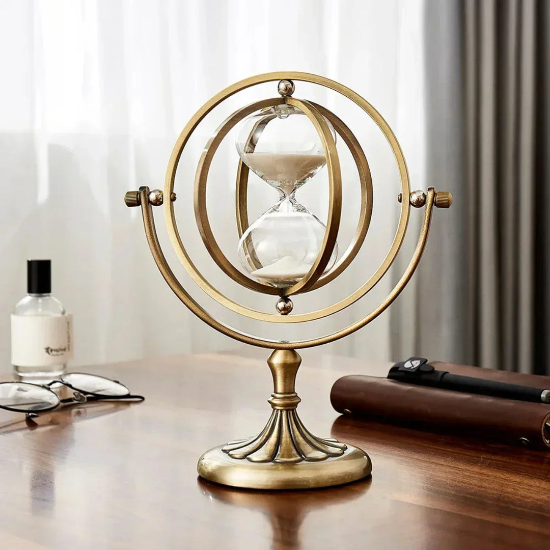 Luxuriöse Sanduhr mit elegantem Metallrahmen