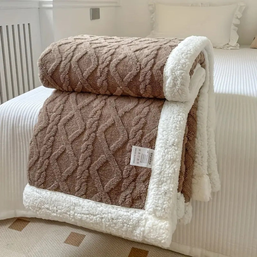 Diamantgestrickte Sherpa-Decke