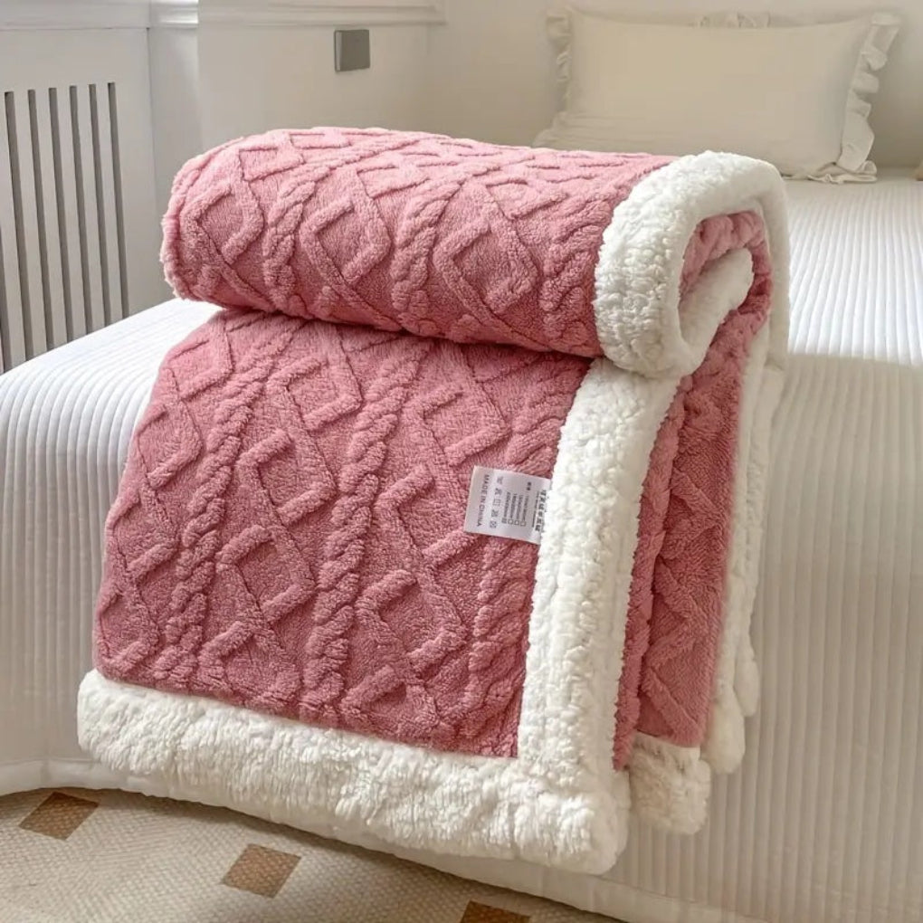 Diamantgestrickte Sherpa-Decke