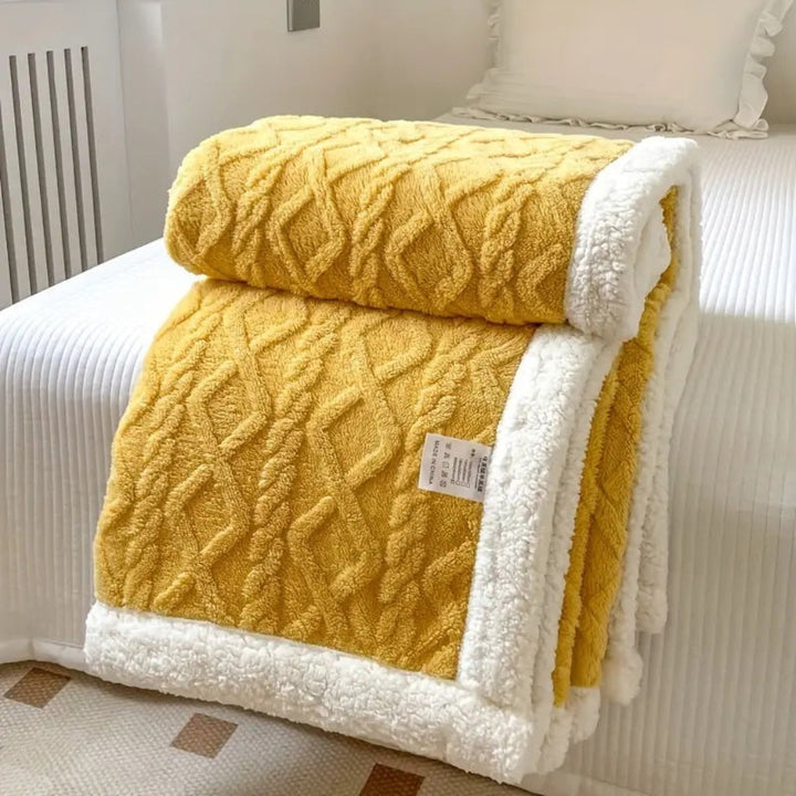 Diamantgestrickte Sherpa-Decke