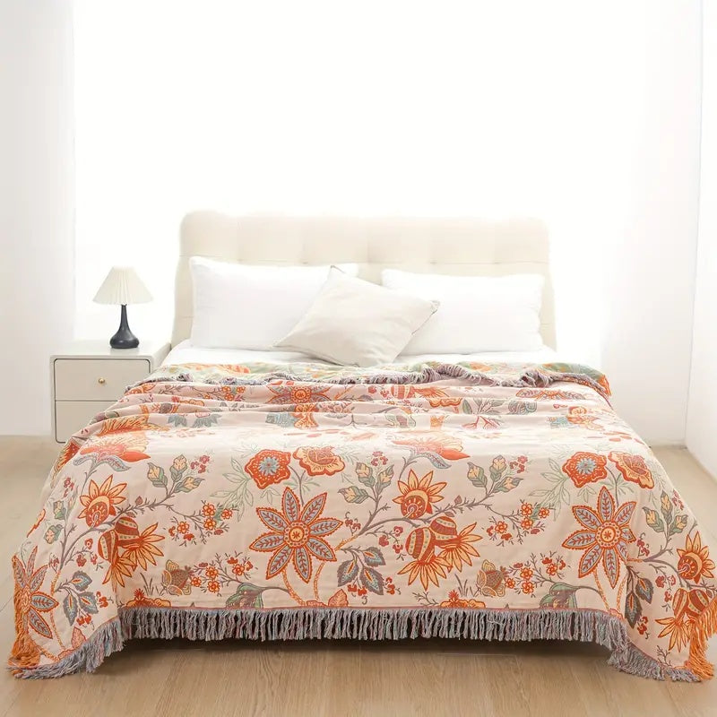 Bohol Rustic – Florale Boho-Decke für behaglichen Komfort und stilvolles Wohnen