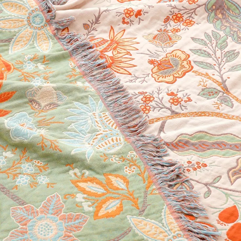 Bohol Rustic – Florale Boho-Decke für behaglichen Komfort und stilvolles Wohnen