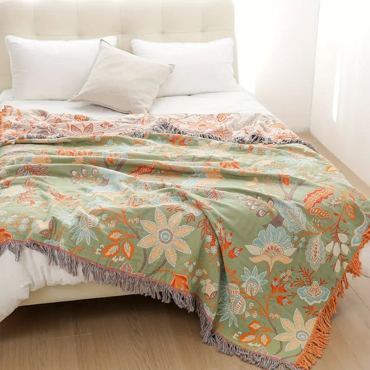 Bohol Rustic – Florale Boho-Decke für behaglichen Komfort und stilvolles Wohnen