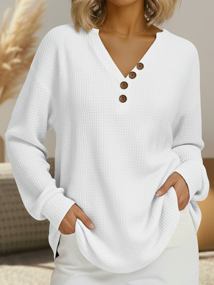 Damen warmer Waffelstrickpullover Cozy dicke Strick für kalte Tage