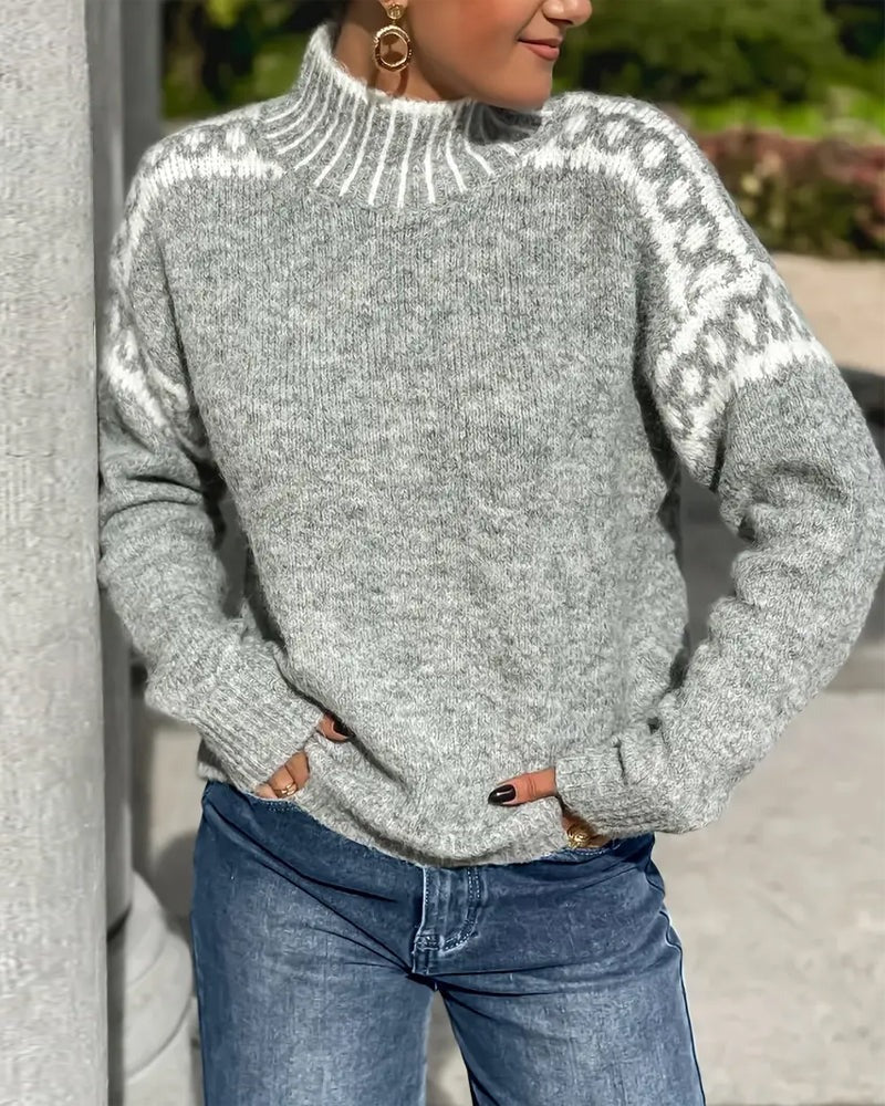 Damen warmer Waffelstrickpullover Cozy dicke Strick für kalte Tage