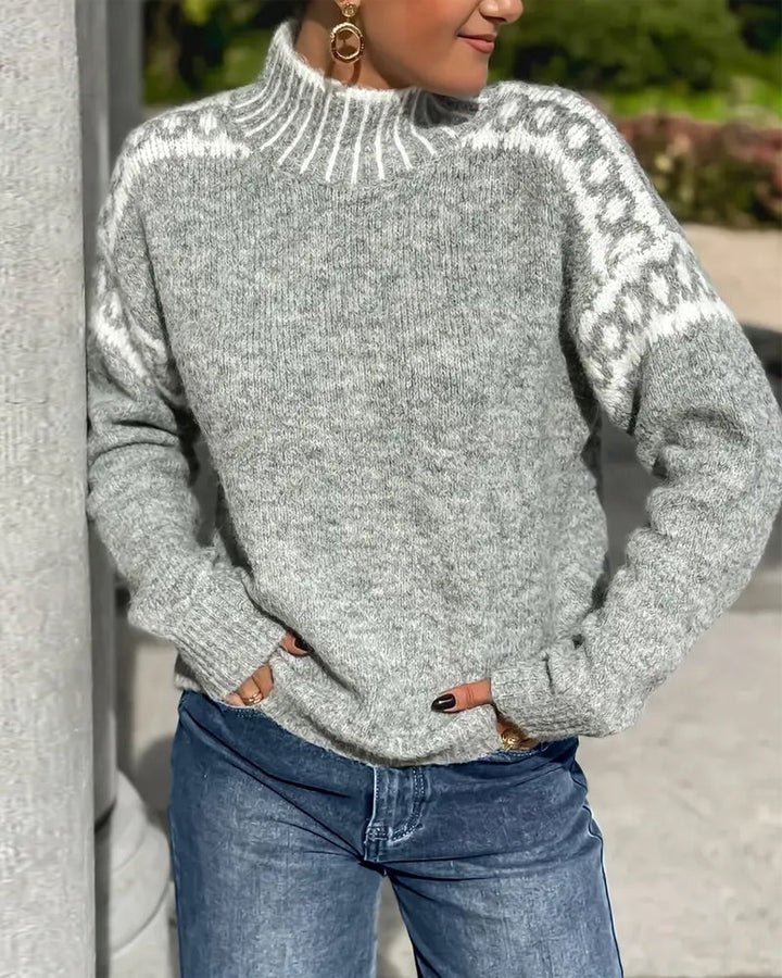 Damen warmer Waffelstrickpullover Cozy dicke Strick für kalte Tage