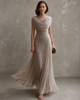 Drapiertes Maxikleid mit ärmelloser Silhouette
