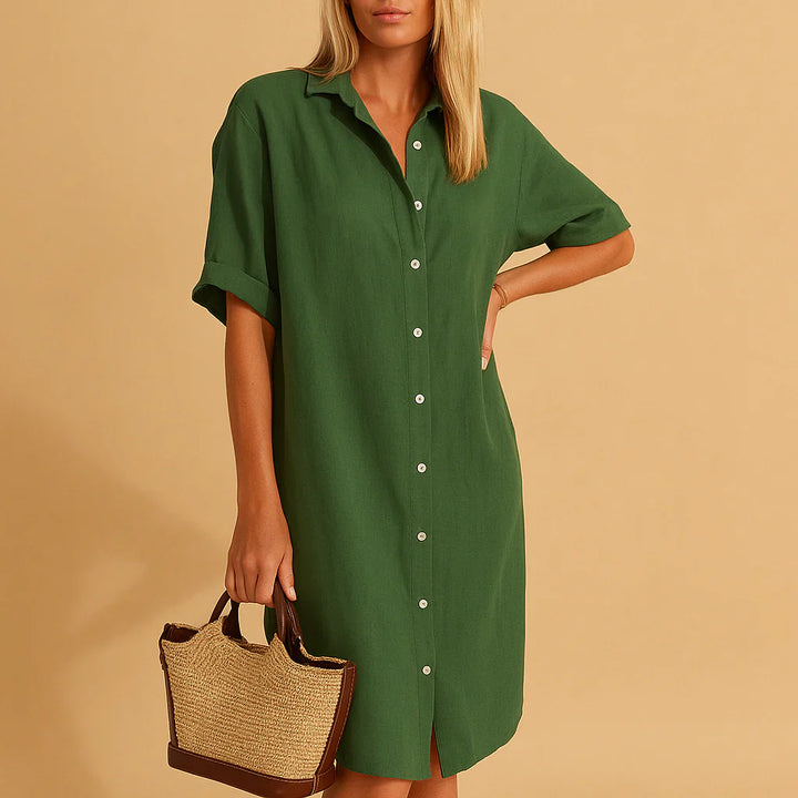Lockeres Hemdkleid mit Knöpfen