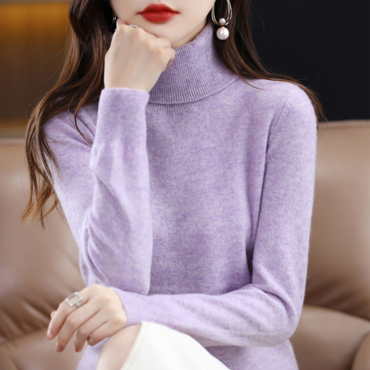 Damen‑Rollkragenpullover aus 100 % Kaschmir – weich, normale Passform