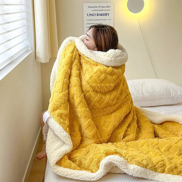 Dicke Winterdecke aus Lammwolle - WarmWool