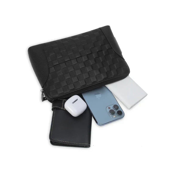 Leder-Herrenhandtasche mit Fingerabdruckschloss – Diebstahlsichere Clutch & Geldbörse