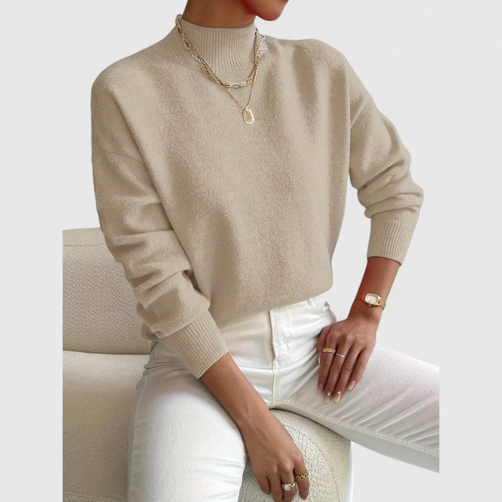 Damen Klassischer Pullover mit Polokragen aus weicher atmungsaktiver Baumwolle